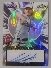 2024 Leaf Vivid Technicolor /9 Cam Caminiti Rookie Auto #T-CC1 Atlanta Braves