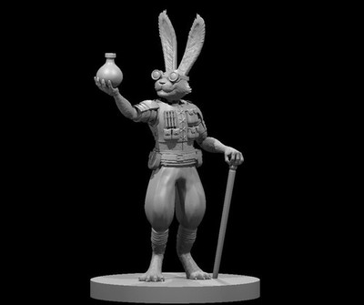 Harengon Alchemist Artificer Adventurer NPC 28mm Scale DND D&D Tabletop Mini