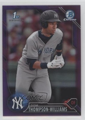 2016 Bowman Draft Chrome Picks Purple Refractor 77/250 Dom Thompson-Williams 0e3