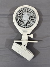 O2COOL White Clip On Stroller Fan, Portable Battery Operated Adjustable Working