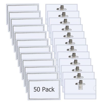 Namensschilder 50 Stück Transparent 90x56mm Namensschilderhül