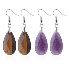 Gemstone Teardrop Earrings   Chakra Healing S...