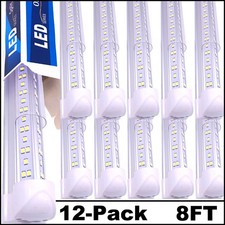 8 FT LED Shop Light 144W 4 Row 96 Inch Cooler Door Freezer LED Tube Fixture 12Pc
