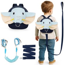 Funsland Baby Walking Harness Backpack: 3 in 1 Adjustable Elephant Blue 