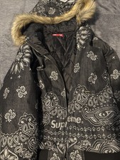 Supreme Bandana Jacquard Denim Hooded Work Ja...