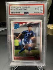 2018 PANINI DONRUSS WESTON McKENNIE RC #199 | PSA 10 | USMNT Rookie Card. rookie card picture