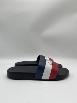 Men s Moncler Basile Rubber Slide Red,white,blue Strap  Sandals Size 40