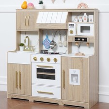 Kids Kitchen PlaySet with Realistic Lights and Sounds,19 Accessories, Modern ...