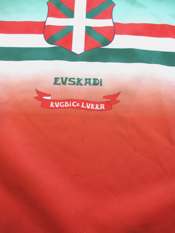 Maillot Vintage Euskadi Ikurriña Rugby Pays Basque Force XV Rare homme - L - Photo 3/4