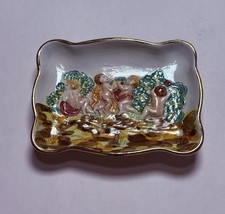 Vintage Capodimonte Cherub Angels Frolic Porcelain Wall Art Plate Italy Rare 21