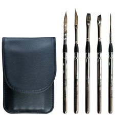 5 PCS GTS05 Travel Watercolor Paint Brushes Miniature Flat Round For Acrylic