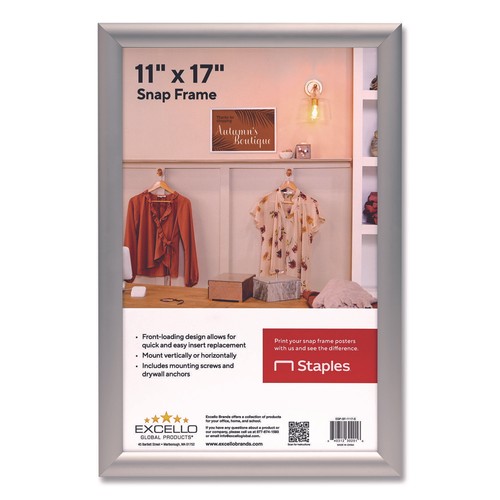 Poster Holder Aluminum 11 x 17 Silver EGPSF1117S