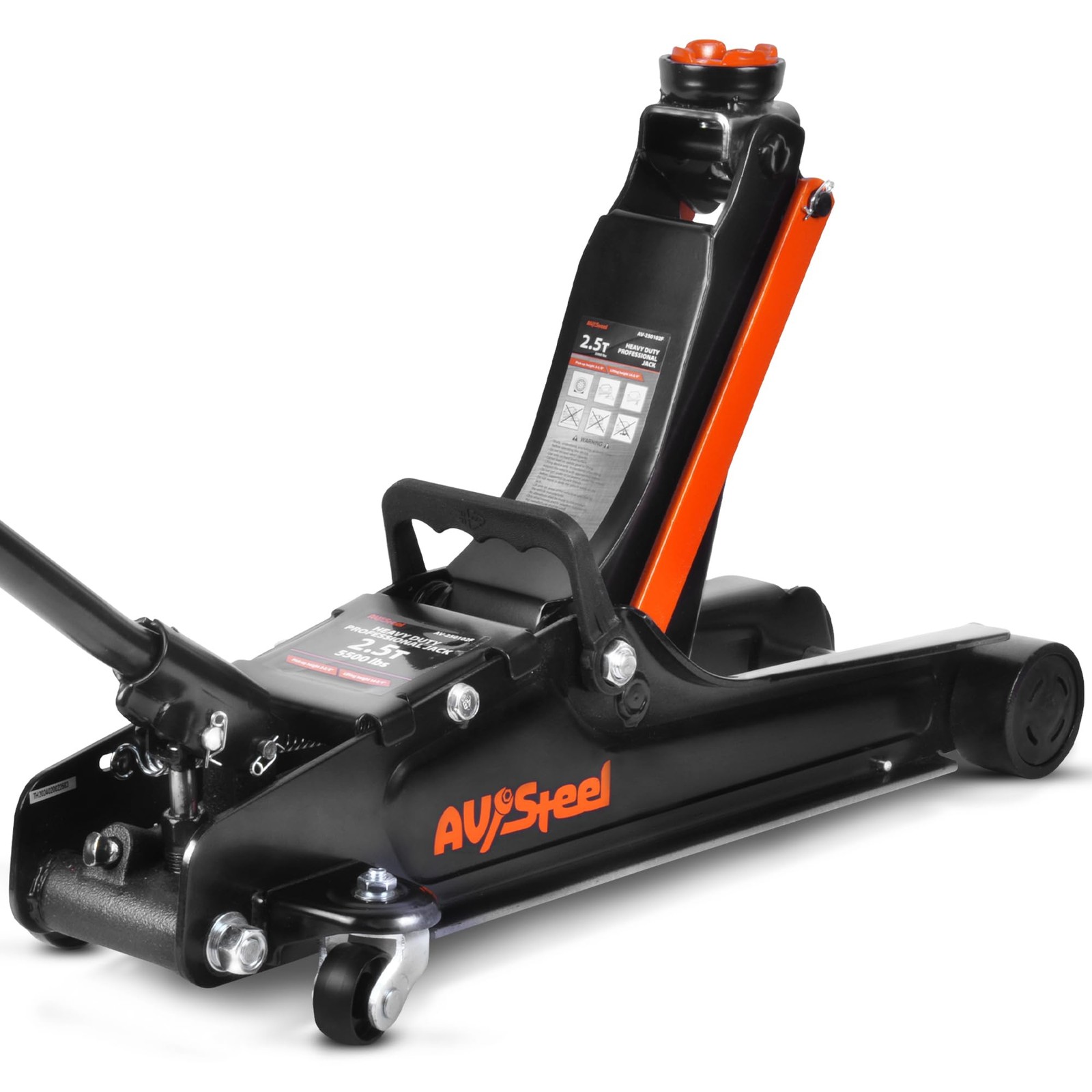 Floor Jack 5000 lb Steel Low Profile Hydraulic Single Piston AV-250102F Lift