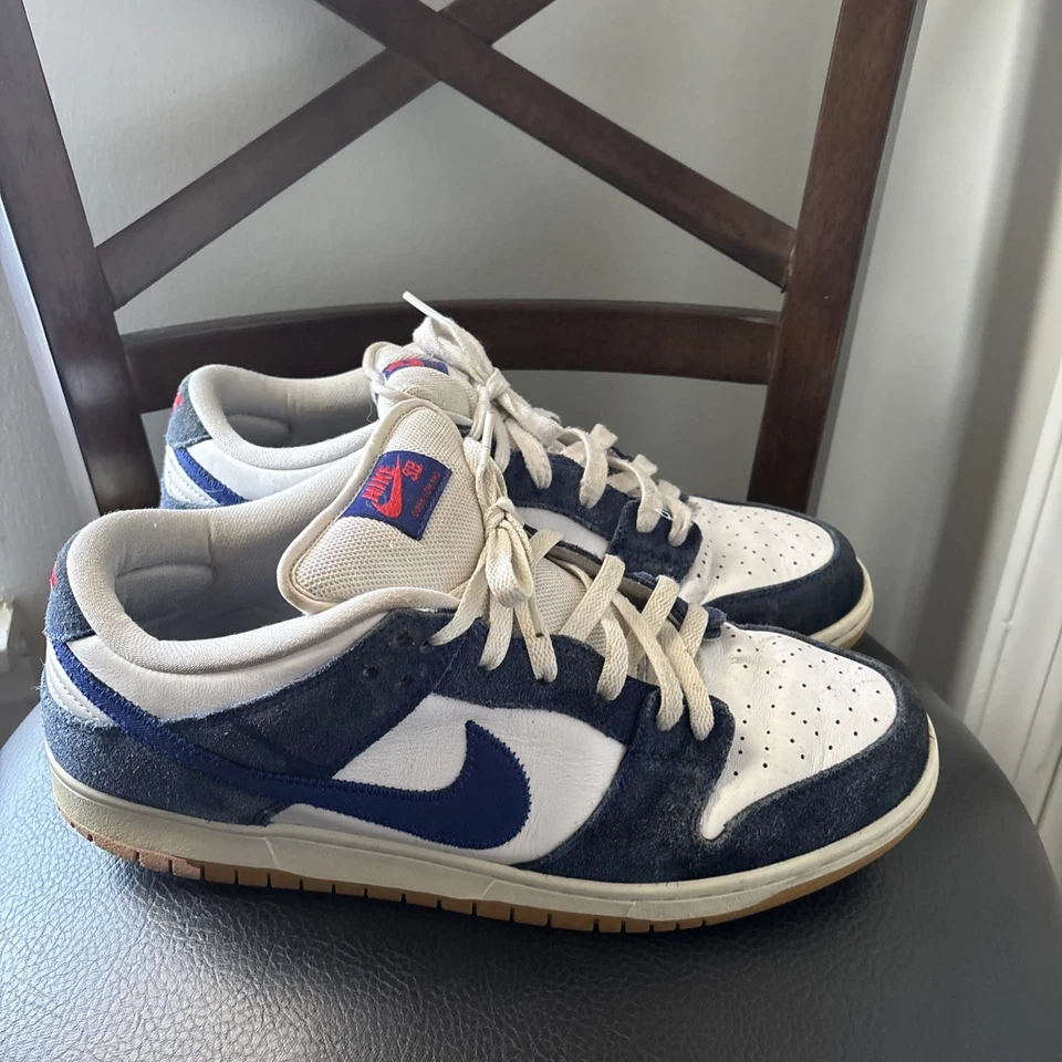 Zapatillas bajas de cuero para hombre Nike SB Dunk talla 12 azul/blanco Foto 3 de 4