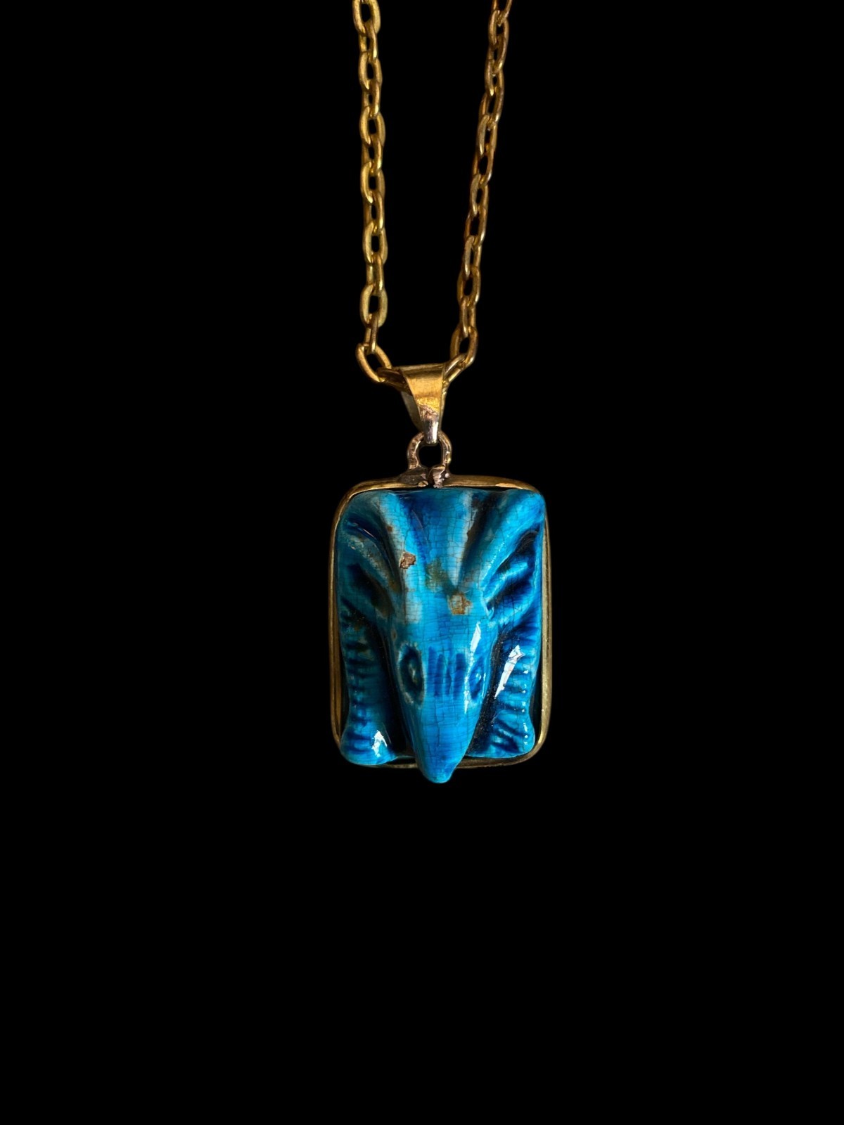 Ancient Egyptian God Amun Pendant with Ram Head ,Handmade Vintage Antique jewels
