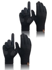 Winter Wool Gloves for Men: 2 Pairs Mens Cold Weather Warm Touch Screen Merin...