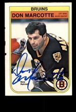 Signed Hockey Card Auto Don Marcotte 1982-83 O-Pee-Chee #14 Boston Bruins