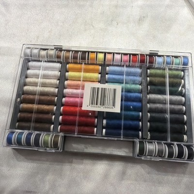 Embroidery Thread and Bobbin Set with Storage Case, 64 PC Crelando New Unopened