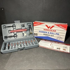WIREGEAR Pin Punch Set Steel and Brass Mechanical Repair Tool with Hammer NEW !