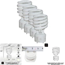 23W GU24 Base 2 Pin CFL Bulbs 1600lm 4200k Warm White Mini Twist Lock Spiral 4