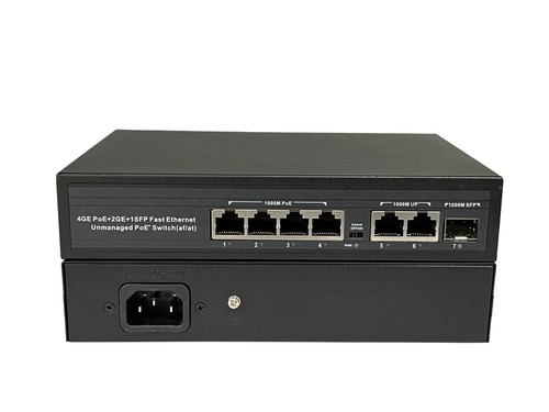 4-port Gigabit + 2-port Gigabit + 1-port Gigabit SFP Full Gigabit POE Switch New - Afbeelding 4 van 6