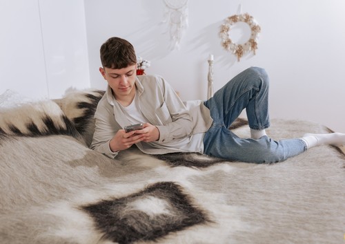 Handwoven 100% Wool Blanket from Ukraine | Natural Rustic Throw Rug Bedspread - Picture 11 of 24