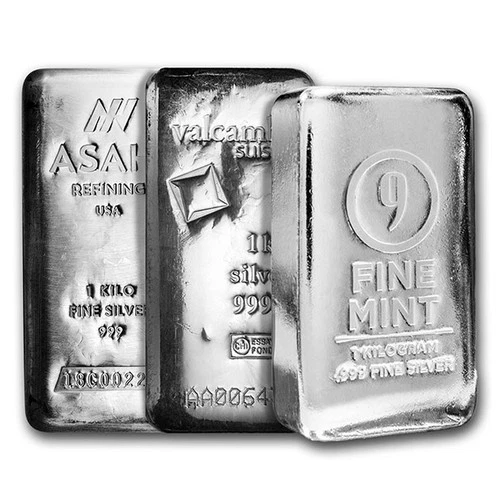 1 kilo Silver Bar - Secondary Market Brand Varies .999 Fine Silver