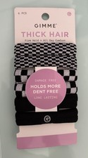 GIMME Thick Hair Elastic Bands Ponytail Damage Free Dent Free Long Lasting 6pcs