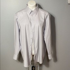 Calvin Klein mens Steel White Checkered Long sleeve dress shirt 17 1/2 32/33 XL
