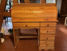 Sekretär aus Kiefernholz, Gelaugt und Geölt, Schreibtisch