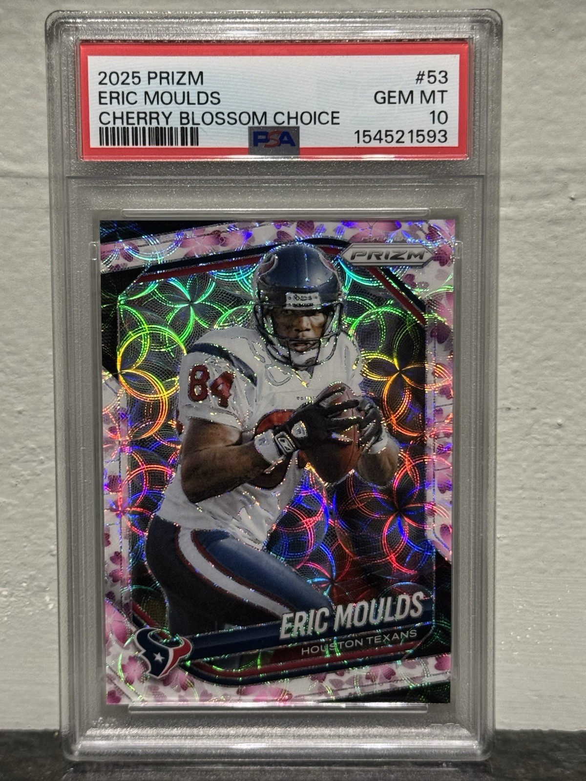 ERIC MOULDS 2025 PANINI PRIZM #53 CHERRY BLOSSOM CHOICE /15 PSA 10 POP 1