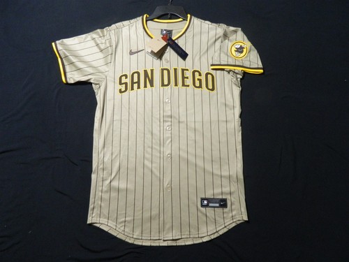 Authentic San Diego Padres Vapor Elite Khaki Pinstripe Jersey 48 Reg.$355