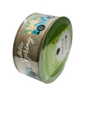 Member's Mark Premium Ribbon Hello Spring Wired Edge 2.5  wide 50 yards Crafts