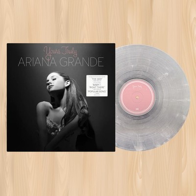CLEAR & WHITE VINYL----  ARIANA GRANDE Yours Truly LP The Way MAC MILLER    0113