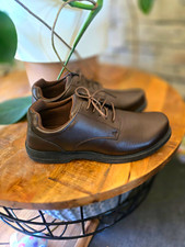 Deer Stags Crown Men  s Brown Derby Dress Shoes Memory Foam, Lace Up 11.5W