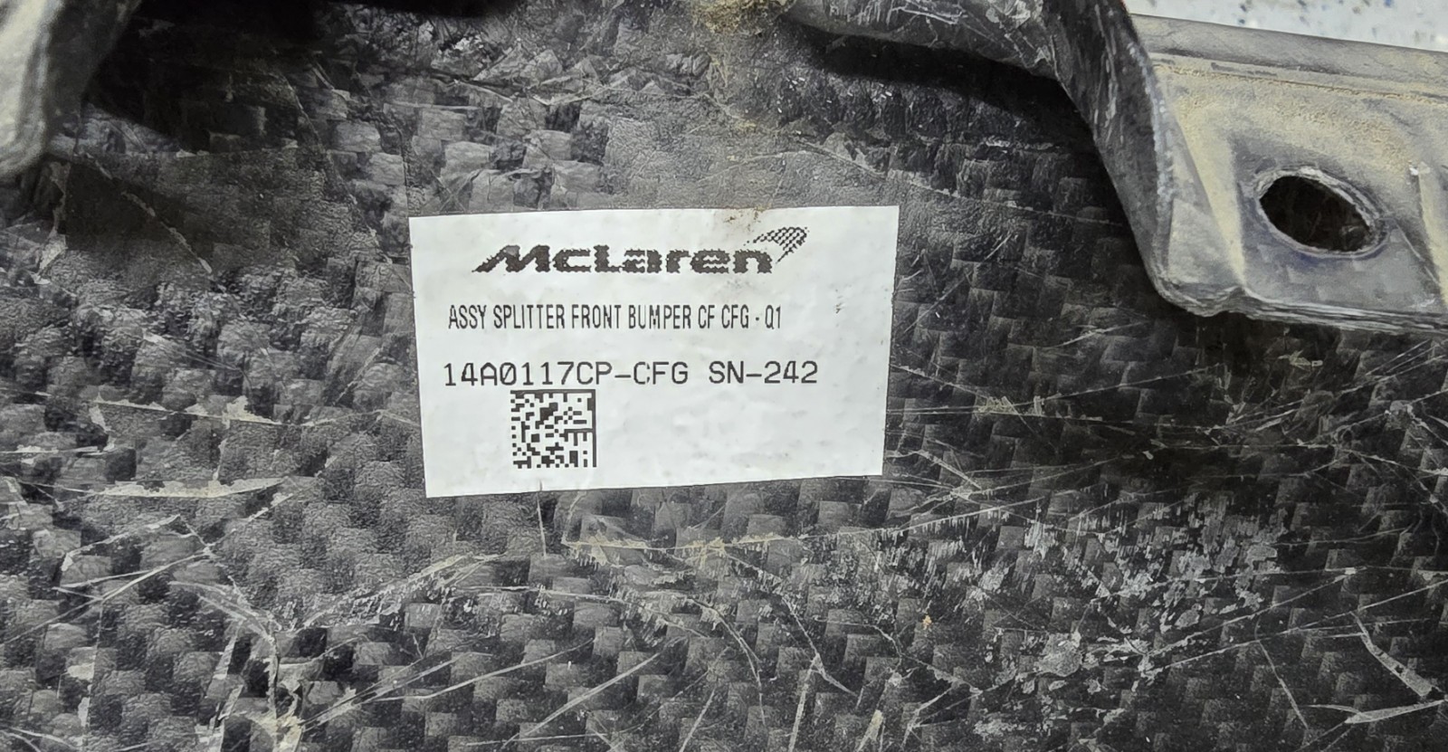 MCLAREN 720S MSO FRONT CARBON FIBRE SPLITTER 14A0117CP (NO CAMERA OPTION)