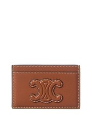 Celine Leather Card Case Women's Brown