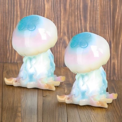 2-PC Gift Set 5.75''H LED Jellyfish Figurine Ornament Home Decor Unique Gift