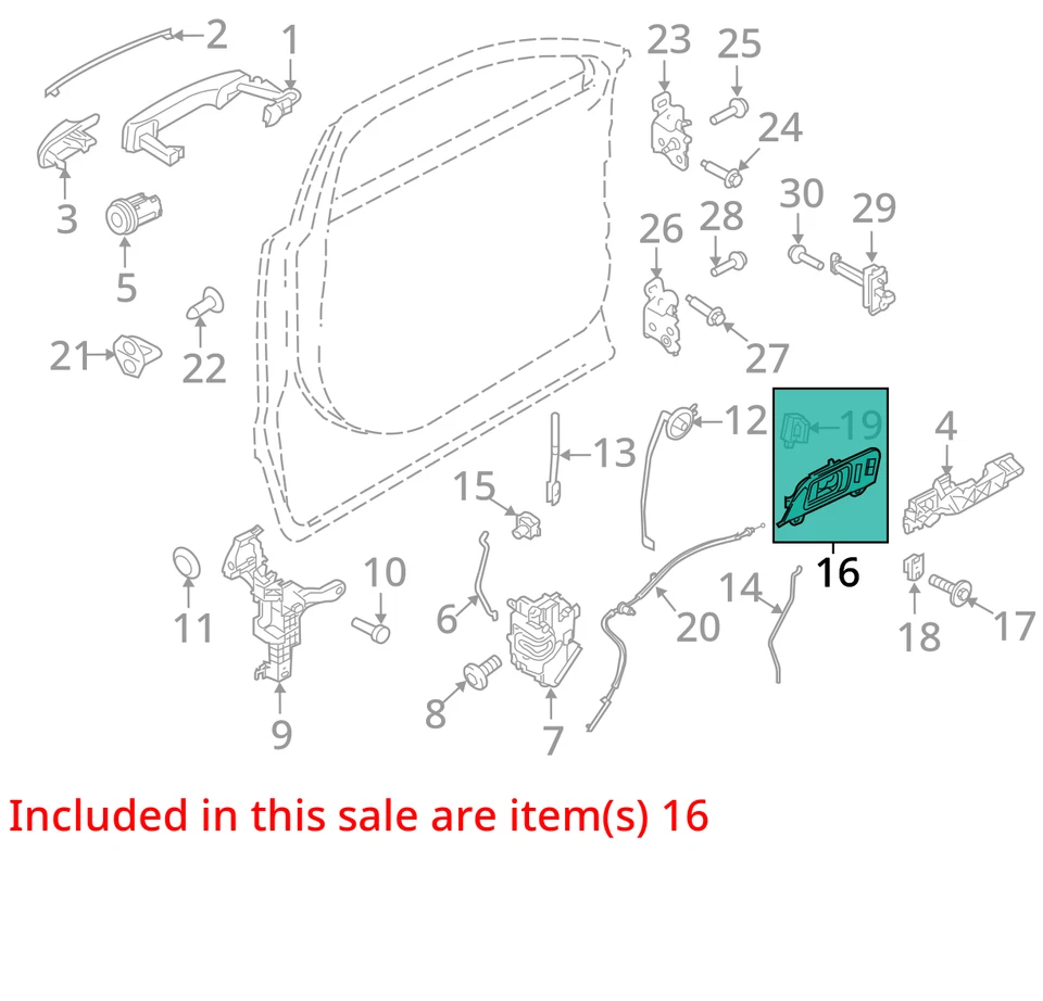 SE ADAPTA A LINCOLN MKT 2010-2012 MANIJA FÁCIL - PUERTA - INTERIOR AE9Z7422601AB - NUEVO OEM Foto 2 de 3