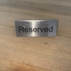 RESERVED Sign Bar Restaurant Silver Metal — photo 3