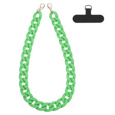 Phone Wrist Strap, 24" Acrylic Cellphone Chain with Tether Tab, Bright Green