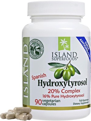 Island Nutrition, 20% Hydroxytyrosol Complex  Olive 90 Count (Pack of 1)