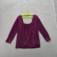 Old Navy Women Blouse L Purple Rayon Square Neck Pullover NWT