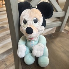 Vintage 1984 Disney Babies Baby Mickey Mouse Plush Aqua Blue