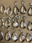Two Piece VTG Lot Of 20 Clear Teardrop 2” Faceted Glass Crystal Prisms — photo 3