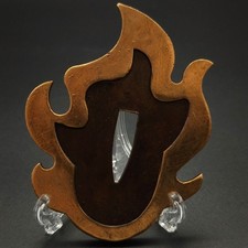 Japanese Tsuba Copper Ground Gold Plated Flame Design Mugenjo Castle Style