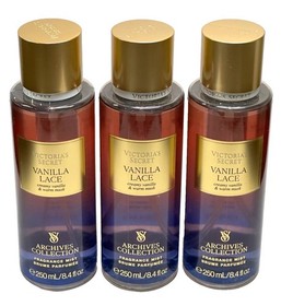 LOT 3 Victoria's Secret Archives Vanilla Lace Fragrance Body Mist Creamy Vanilla