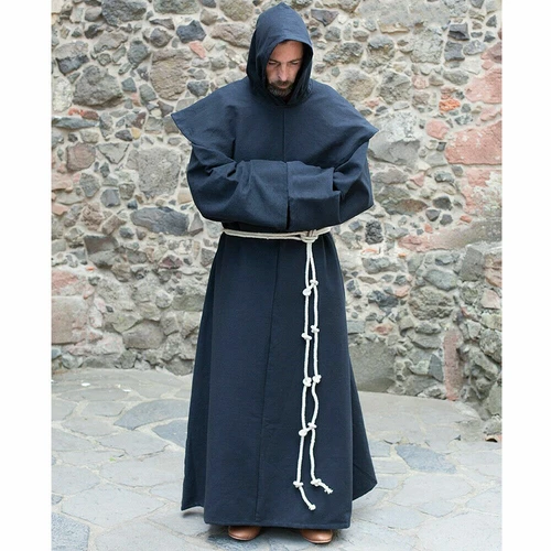 Renaissance Men Medieval Priest Monk Robe+Hooded Shawl Halloween Cosplay Costume - Bild 2 von 16