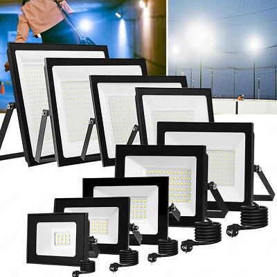 LED Fluter Mit Bewegungsmelder/Stecker 10W-500W Außen Strahler Scheinwerfer IP66
