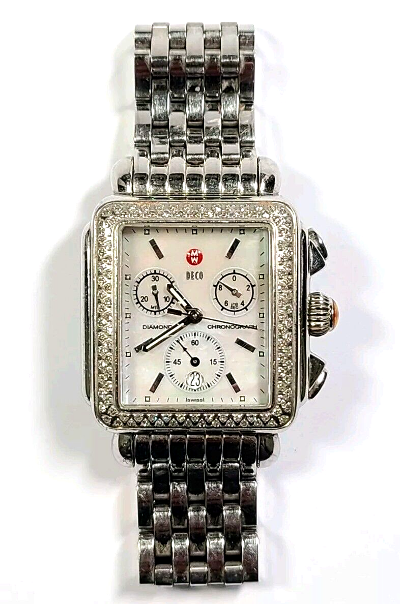 Michele Deco Diamond Mw06C01 w/ 6.5 mm Band, & Mother-Of-Pearl Dial Michele Deco Mw06C01 w/ 6.5 mm Band, Stainless-Steel Bezel  main image 4